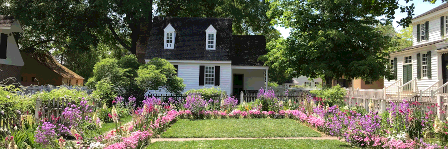 Taliaferro-Cole House Pleasure Garden at Colonial Williamsburg.