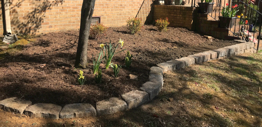 The new retaining wall.